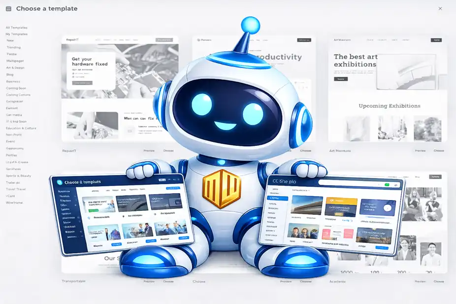 Construtor de sites com IA