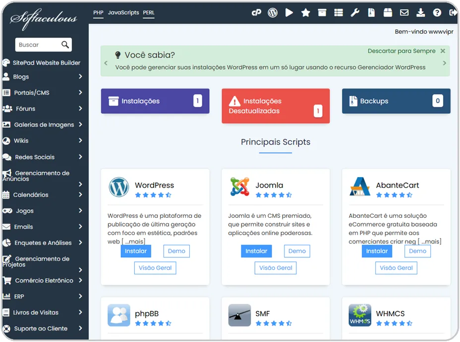 Instalador de aplicativos em 1 clique